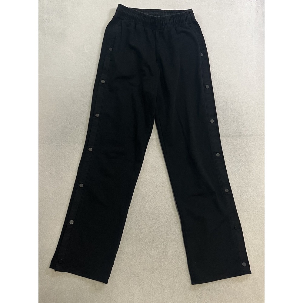 ALO Yoga Courtside Tearaway Side Snap Button Pant Women's Size 25x31 Black